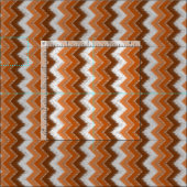 Brawn Burnt Orange White Ikat Zigzag Kunstmuster Stoff (Kachel)
