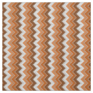 Brawn Burnt Orange White Ikat Zigzag Kunstmuster Stoff