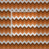 Brawn Burnt Orange White Ikat Zigzag Kunstmuster Stoff (Kachel)