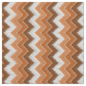 Brawn Burnt Orange White Ikat Zigzag Kunstmuster Stoff (Nahaufnahme)