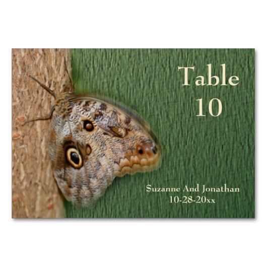 Brawn Butterfly Nature Wedding Tischnummer (Vorderseite)