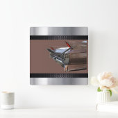 Brawn Cadillac Black, Silver Quadratische Wanduhr (Zuhause)