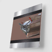 Brawn Cadillac Black, Silver Quadratische Wanduhr (Winkel)