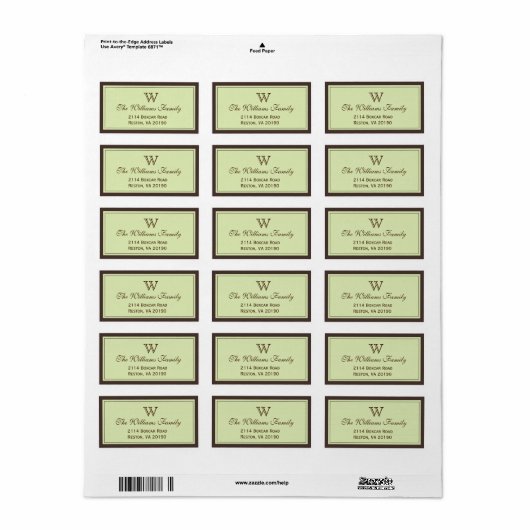 Brawn & Celadon Classic Border Adressaufkleber (Vorne)