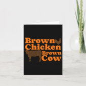 Brawn Chicken Brown Kuh Retro Musik Bow Chicka Wow Karte (Vorderseite)