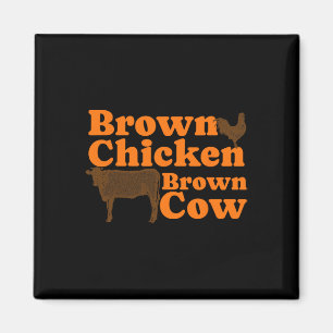 Brawn Chicken Brown Kuh Retro Musik Bow Chicka Wow Magnet