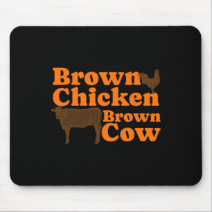 Brawn Chicken Brown Kuh Retro Musik Bow Chicka Wow Mousepad