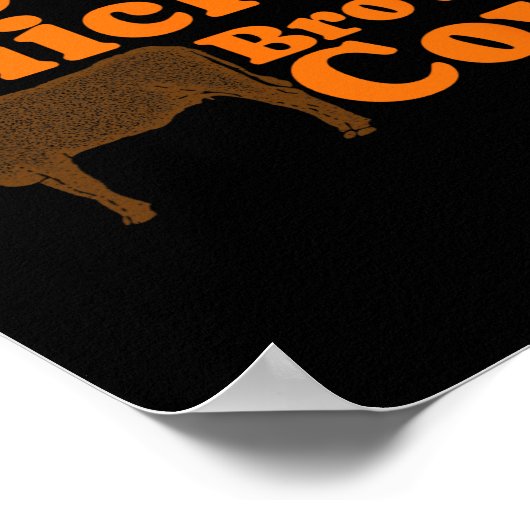 Brawn Chicken Brown Kuh Retro Musik Bow Chicka Wow Poster (Ecke)