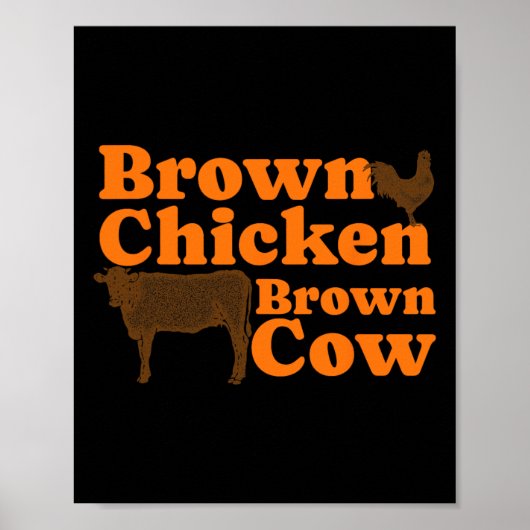 Brawn Chicken Brown Kuh Retro Musik Bow Chicka Wow Poster (Vorne)