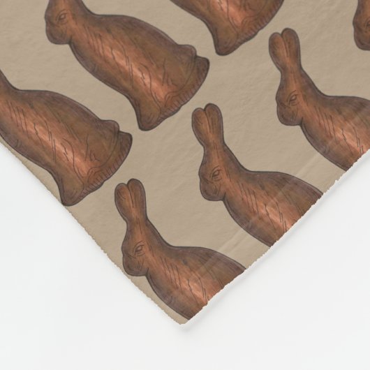 Brawn Chocolate Rabbit Bunny Oaster Candy Leckerei Fleecedecke (Ecke)
