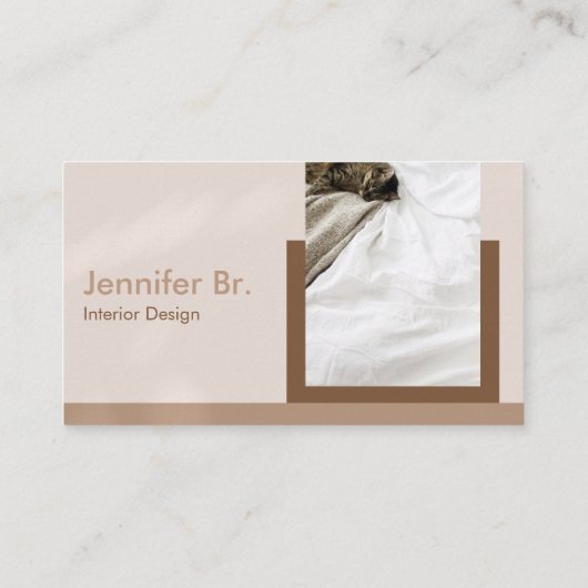 Brawn Clay Monogram Abstrakt Modern Geometric Visitenkarte (Rückseite)