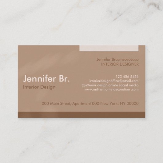 Brawn Clay Monogram Abstrakt Modern Geometric Visitenkarte (Vorderseite)