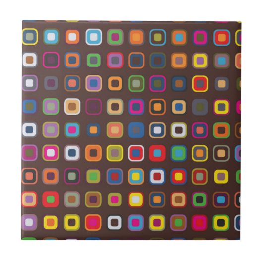 Brawn Colored Square Pattern Fliese (Vorderseite)