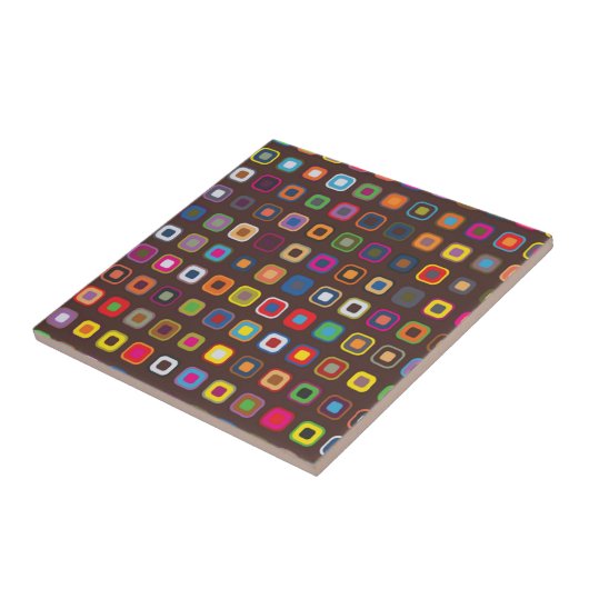 Brawn Colored Square Pattern Fliese (Seite)