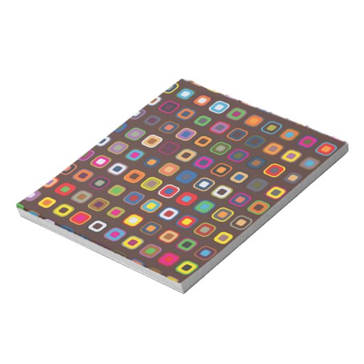 Brawn Colored Square Pattern Notizblock (Rotiert)