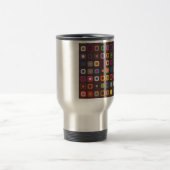 Brawn Colored Square Pattern Reisebecher (Mittel)