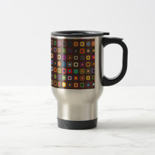 Brawn Colored Square Pattern Reisebecher