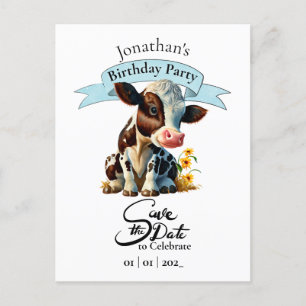 Brawn Cow Birthday Boy Postcard Postkarte