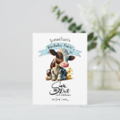 Brawn Cow Birthday Boy Postcard Postkarte (Stehend Vorderseite)