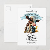 Brawn Cow Birthday Boy Postcard Postkarte (Vorne/Hinten)