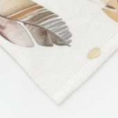 Brawn Cream Tribal Native Feathers Fleecedecke (Ecke)