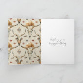 Brawn Cream Tribal Native Feathers Geburtstag Karte (Innenseite)