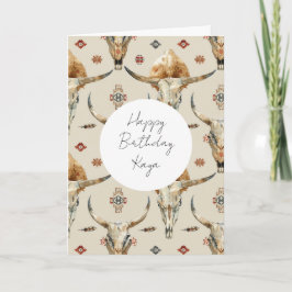 Brawn Cream Tribal Native Feathers Geburtstag Karte