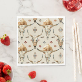 Brawn Cream Tribal Native Feathers Geburtstag Serviette
