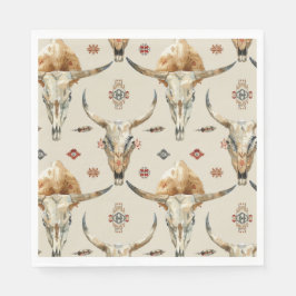 Brawn Cream Tribal Native Feathers Geburtstag Serviette