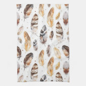 Brawn Cream Tribal Native Feathers Geschirrtuch (Vertikal)