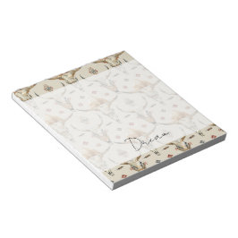 Brawn Cream Tribal Native Feathers Skulls Notizblock