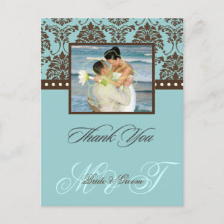 Brawn Damask Vielen Dank Foto/DIY-Farbe Postkarte