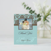 Brawn Damask Vielen Dank Foto/DIY-Farbe Postkarte (Stehend Vorderseite)