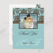 Brawn Damask Vielen Dank Foto/DIY-Farbe Postkarte (Vorne/Hinten)