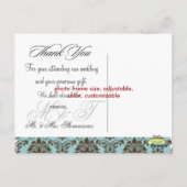 Brawn Damask Vielen Dank Foto/DIY-Farbe Postkarte (Rückseite)