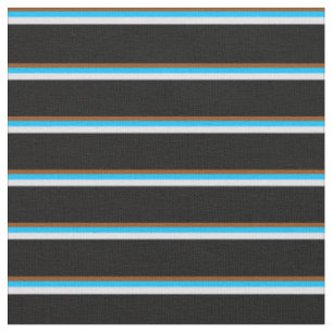 Brawn, Deep Sky Blue, Lavender & Black Pattern Stoff