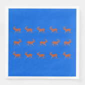 Brawn Deer Walking Festivals Muster Blau Hintergru Serviette (Vorderseite)