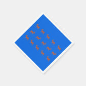 Brawn Deer Walking Festivals Muster Blau Hintergru Serviette (Ecke)