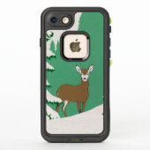 Brawn Doe Deer White Face Tree Schnee Minze Grün (Rückseite)