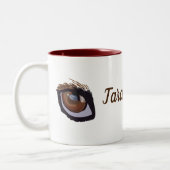 Brawn Dog Eyes Individuelle Name Zweifarbige Tasse (Links)