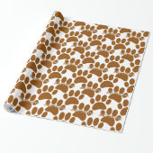 Brawn Dog Paw Print Individuelle Name Geschenkpapier (Ungerollt)