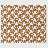 Brawn Dog Paw Print Individuelle Name Geschenkpapier (Flach)