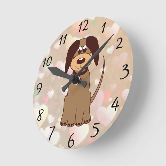 Brawn Dog Wall Clock Runde Wanduhr (Winkel)