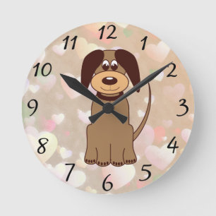Brawn Dog Wall Clock Runde Wanduhr