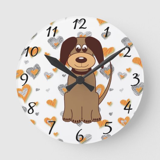 Brawn Dog Wall Clock Runde Wanduhr (Vorderseite)