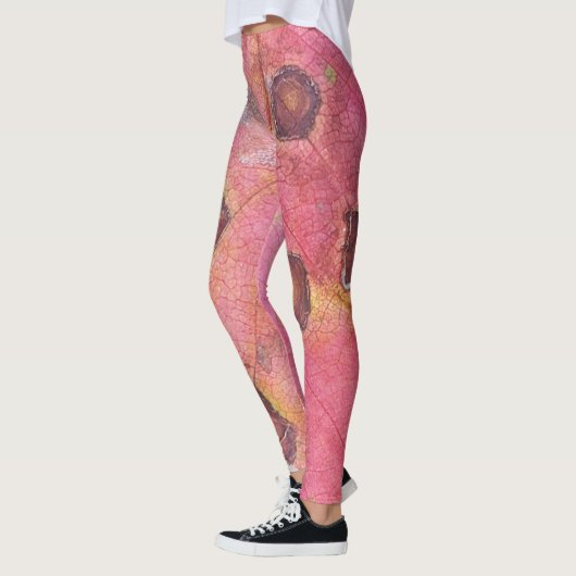 Brawn Dotted Red Fall Leaf Leggings (Links)