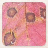 Brawn Dotted Red Fall Leaf Rechteckiger Pappuntersetzer (Vorderseite)