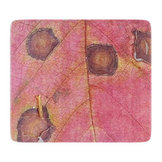 Brawn Dotted Red Fall Leaf Schneidebrett (Vorderseite)