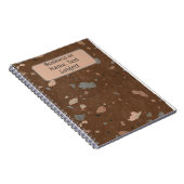 Brawn & Earth Tone Marbella Chips Terrazzo Muster Notizblock (Rechte Seite)