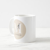 Brawn Elegant Black Bow Chic Initial Niedlich Mono Kaffeetasse (Vorderseite Links)